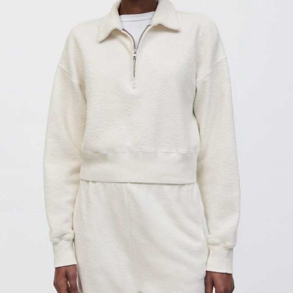 Re/done INSIDE OUT VINTAGE WHITE 90S CROP SWEATER